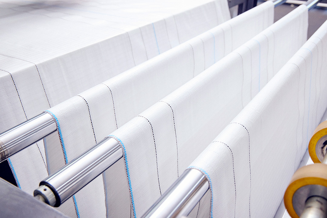 The production line of the woven polypropylene fabric at IPP.